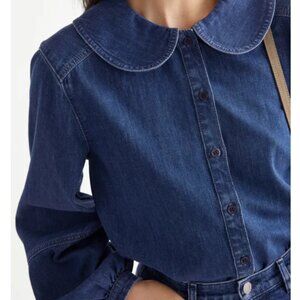 & Other Stories Peter Pan Collar Shirt Denim Womens Size S